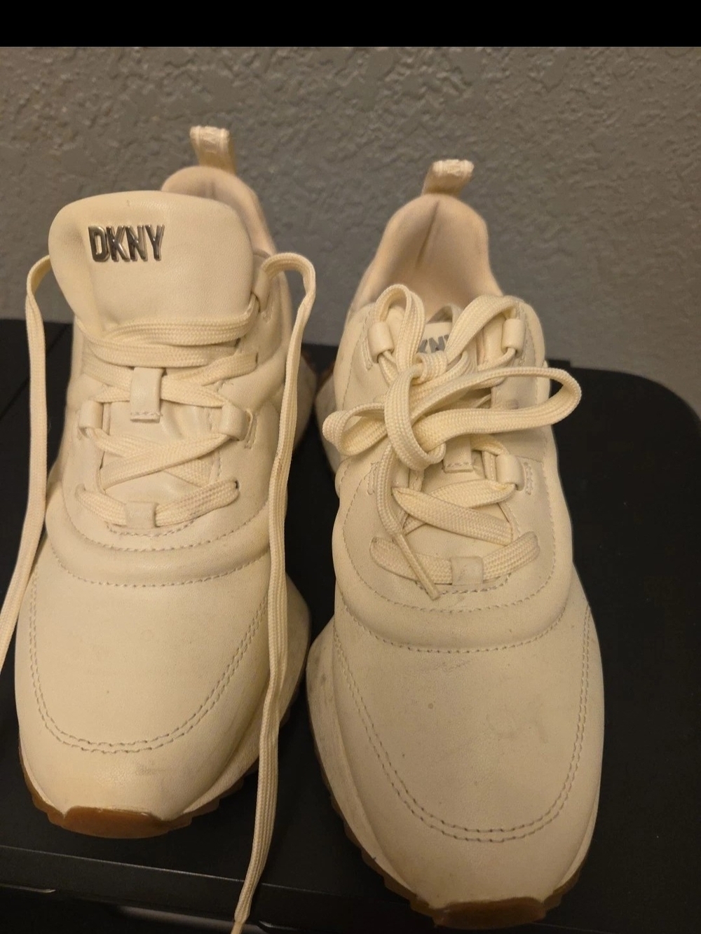 DKNY Cream Platform Sneakers Size 7
